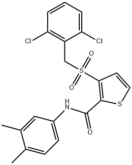 3-[(2,6-DICHLOROBENZYL)SULFONYL]-N-(3,4-DIMETHYLPHENYL)-2-THIOPHENECARBOXAMIDE 结构式