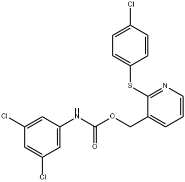 (2-[(4-CHLOROPHENYL)SULFANYL]-3-PYRIDINYL)METHYL N-(3,5-DICHLOROPHENYL)CARBAMATE 结构式