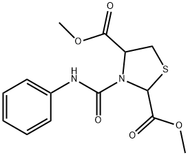 Dimethyl 3-(anilinocarbonyl)-1,3-thiazolane-2,4-dicarboxylate 结构式
