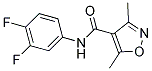 N-(3,4-DIFLUOROPHENYL)-3,5-DIMETHYL-4-ISOXAZOLECARBOXAMIDE 结构式