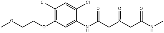 2-((2-[2,4-DICHLORO-5-(2-METHOXYETHOXY)ANILINO]-2-OXOETHYL)SULFINYL)-N-METHYLACETAMIDE 结构式