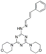 4,4'-(6-((E)-2-((E)-3-PHENYLALLYLIDENE)HYDRAZINYL)-1,3,5-TRIAZINE-2,4-DIYL)DIMORPHOLINE 结构式