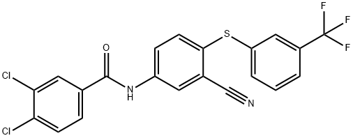 3,4-DICHLORO-N-(3-CYANO-4-([3-(TRIFLUOROMETHYL)PHENYL]SULFANYL)PHENYL)BENZENECARBOXAMIDE 结构式