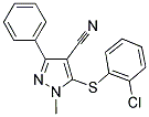 5-[(2-CHLOROPHENYL)SULFANYL]-1-METHYL-3-PHENYL-1H-PYRAZOLE-4-CARBONITRILE 结构式