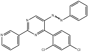 4-(2,4-DICHLOROPHENYL)-5-(2-PHENYLDIAZENYL)-2-(3-PYRIDINYL)PYRIMIDINE 结构式