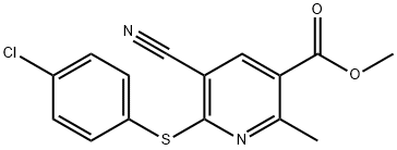 METHYL 6-[(4-CHLOROPHENYL)SULFANYL]-5-CYANO-2-METHYLNICOTINATE 结构式