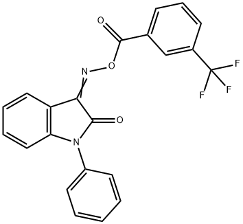 1-PHENYL-3-(([3-(TRIFLUOROMETHYL)BENZOYL]OXY)IMINO)-1,3-DIHYDRO-2H-INDOL-2-ONE 结构式