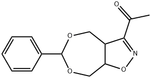 1-(6-Phenyl-3a,4,8,8a-tetrahydro[1,3]dioxepino[5,6-d]isoxazol-3-yl)-1-ethanone 结构式