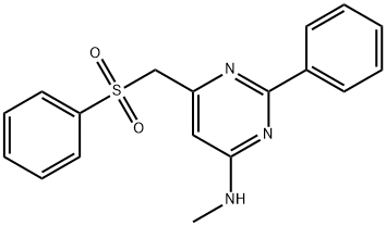 N-METHYL-2-PHENYL-6-[(PHENYLSULFONYL)METHYL]-4-PYRIMIDINAMINE 结构式