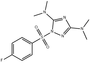 1-[(4-FLUOROPHENYL)SULFONYL]-N3,N3,N5,N5-TETRAMETHYL-1H-1,2,4-TRIAZOLE-3,5-DIAMINE 结构式