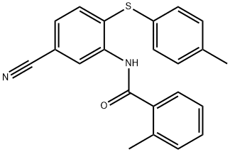 N-(5-Cyano-2-[(4-methylphenyl)sulfanyl]phenyl)-2-methylbenzenecarboxamide 结构式