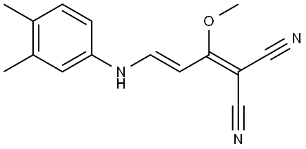 2-[3-(3,4-Dimethylanilino)-1-methoxy-2-propenylidene]malononitrile 结构式