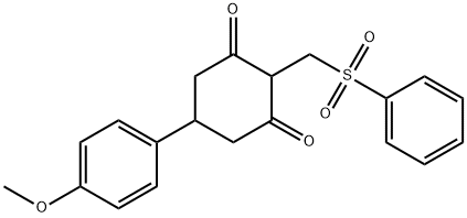5-(4-METHOXYPHENYL)-2-[(PHENYLSULFONYL)METHYL]-1,3-CYCLOHEXANEDIONE 结构式