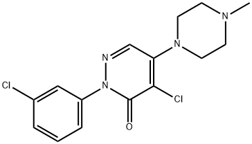 4-Chloro-2-(3-chlorophenyl)-5-(4-methylpiperazino)-3(2H)-pyridazinone 结构式