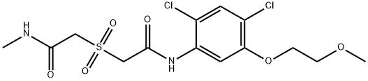 N-(2,4-二氯-5-(2-甲氧基乙氧基)苯基)-2-((2-(甲基氨基)-2-氧乙基)磺酰基)乙酰胺 结构式