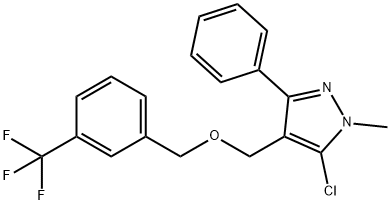 (5-CHLORO-1-METHYL-3-PHENYL-1H-PYRAZOL-4-YL)METHYL 3-(TRIFLUOROMETHYL)BENZYL ETHER 结构式