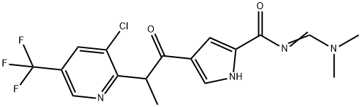 4-(2-[3-CHLORO-5-(TRIFLUOROMETHYL)-2-PYRIDINYL]PROPANOYL)-N-[(DIMETHYLAMINO)METHYLENE]-1H-PYRROLE-2-CARBOXAMIDE 结构式