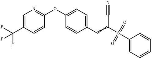 2-(PHENYLSULFONYL)-3-(4-(5-(TRIFLUOROMETHYL)(2-PYRIDYLOXY))PHENYL)PROP-2-ENENITRILE 结构式