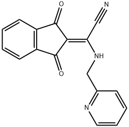 2-(1,3-二氧代-1,3-二氢-2H-茚-2-亚丙基)-2-((吡啶-2-基甲基)氨基)乙腈 结构式