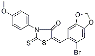 (5E)-5-[(6-Bromo-1,3-benzodioxol-5-yl)methylene]-3-(4-methoxyphenyl)-2-thioxo-1,3-thiazolidin-4-one 结构式