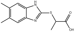 2-(5,6-DIMETHYL-1H-BENZOIMIDAZOL-2-YLSULFANYL)-PROPIONIC ACID 结构式