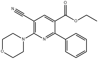 ETHYL 5-CYANO-6-MORPHOLINO-2-PHENYLNICOTINATE 结构式