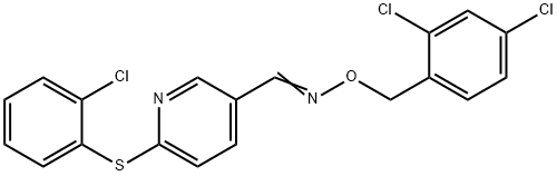 6-[(2-CHLOROPHENYL)SULFANYL]NICOTINALDEHYDE O-(2,4-DICHLOROBENZYL)OXIME 结构式