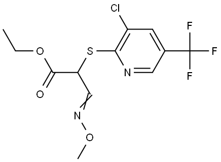 Ethyl 2-([3-chloro-5-(trifluoromethyl)-2-pyridinyl]sulfanyl)-3-(methoxyimino)propanoate 结构式
