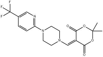 2,2-DIMETHYL-5-((4-(5-(TRIFLUOROMETHYL)(2-PYRIDYL))PIPERAZINYL)METHYLENE)-1,3-DIOXANE-4,6-DIONE 结构式