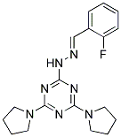 2-FLUOROBENZALDEHYDE (4,6-DIPYRROLIDIN-1-YL-1,3,5-TRIAZIN-2-YL)HYDRAZONE 结构式