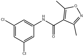 N-(3,5-DICHLOROPHENYL)-3,5-DIMETHYL-4-ISOXAZOLECARBOXAMIDE 结构式