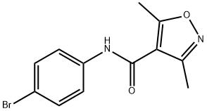 N-(4-BROMOPHENYL)-3,5-DIMETHYL-4-ISOXAZOLECARBOXAMIDE 结构式