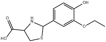 2-(3-乙氧基-4-羟基苯基)-1,3-噻唑烷-4-羧酸 结构式
