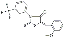 (5E)-5-(2-Methoxybenzylidene)-2-thioxo-3-[3-(trifluoromethyl)phenyl]-1,3-thiazolidin-4-one 结构式