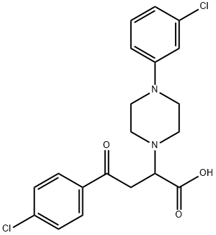 4-(4-CHLOROPHENYL)-2-[4-(3-CHLOROPHENYL)PIPERAZINO]-4-OXOBUTANOIC ACID 结构式