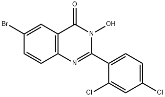 6-Bromo-2-(2,4-dichlorophenyl)-3-hydroxy-4(3H)-quinazolinone 结构式