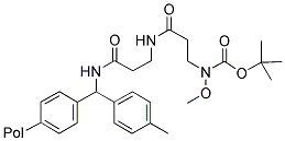 3-(N-BOC-N-METHOXYAMINO)PROPIONYL-BETA-ALA-4-METHYLBENZHYDRYLAMIDE RESIN 结构式