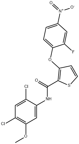 N-(2,4-DICHLORO-5-METHOXYPHENYL)-3-(2-FLUORO-4-NITROPHENOXY)-2-THIOPHENECARBOXAMIDE 结构式