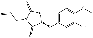 5-((3-Bromo-4-methoxyphenyl)methylene)-3-prop-2-enyl-2-thioxo-1,3-thiazolidin-4-one 结构式