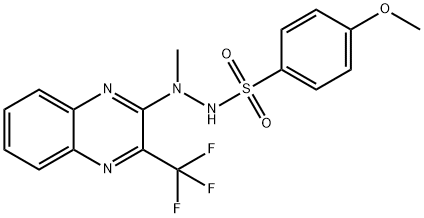 4-Methoxy-N'-methyl-N'-[3-(trifluoromethyl)-2-quinoxalinyl]benzenesulfonohydrazide 结构式
