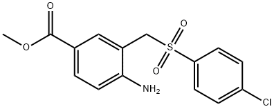 METHYL 4-AMINO-3-([(4-CHLOROPHENYL)SULFONYL]METHYL)BENZENECARBOXYLATE 结构式