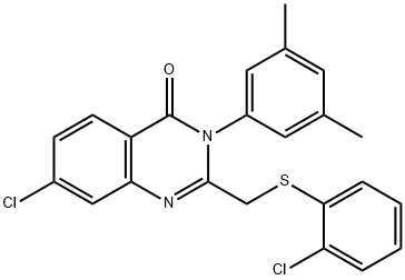 7-CHLORO-2-([(2-CHLOROPHENYL)SULFANYL]METHYL)-3-(3,5-DIMETHYLPHENYL)-4(3H)-QUINAZOLINONE 结构式