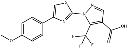 1-[4-(4-METHOXYPHENYL)-1,3-THIAZOL-2-YL]-5-(TRIFLUOROMETHYL)-1H-PYRAZOLE-4-CARBOXYLIC ACID 结构式
