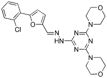 (E)-4,4'-(6-(2-((5-(2-CHLOROPHENYL)FURAN-2-YL)METHYLENE)HYDRAZINYL)-1,3,5-TRIAZINE-2,4-DIYL)DIMORPHOLINE 结构式