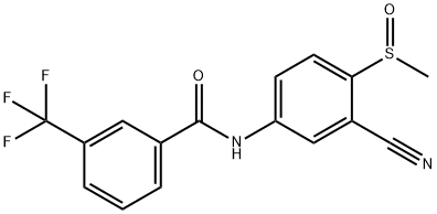 N-[3-CYANO-4-(METHYLSULFINYL)PHENYL]-3-(TRIFLUOROMETHYL)BENZENECARBOXAMIDE 结构式