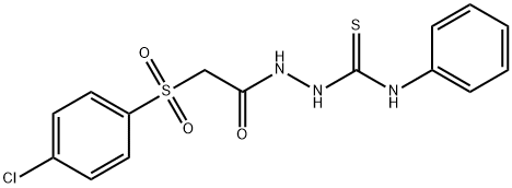 2-((4-CHLOROPHENYL)SULFONYL)-N-(((PHENYLAMINO)THIOXOMETHYL)AMINO)ETHANAMIDE 结构式