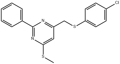 4-([(4-Chlorophenyl)sulfanyl]methyl)-6-(methylsulfanyl)-2-phenylpyrimidine 结构式