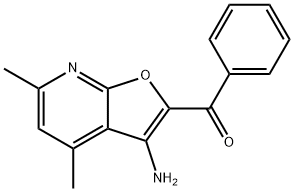 (3-AMINO-4,6-DIMETHYL-FURO[2,3-B]PYRIDIN-2-YL)-PHENYL-METHANONE 结构式