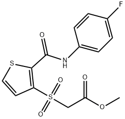 METHYL 2-((2-[(4-FLUOROANILINO)CARBONYL]-3-THIENYL)SULFONYL)ACETATE 结构式