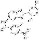 N-[2-(2,5-DICHLORO-PHENYL)-BENZOOXAZOL-5-YL]-3-METHYL-4-NITRO-BENZAMIDE 结构式